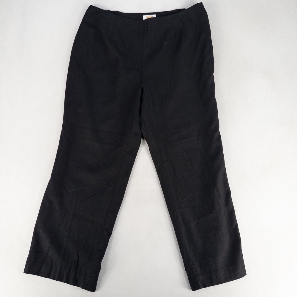 Talbots Woman Dress Pant 18W Black Wool Blend Straight Leg Lined Made In Italy